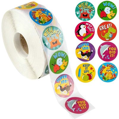 1 pollice 25mm adesivi rotondi 500 pcs animali carini etichette per ricompense scolastiche e insegnanti