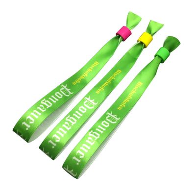 Braccialetti RFID stampati su misura in tessuto satinato per l'identificazione di eventi e festival