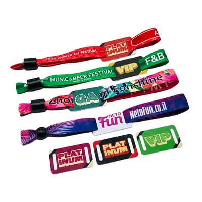 Dimensione e logo personalizzati Braccialetto RFID in poliestere/nastro per eventi di concerti, feste e festival