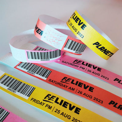 Blu Stampa su misura Braccialetti Dupont/Tyvek per eventi/festival 250*25mm Larghezza banda