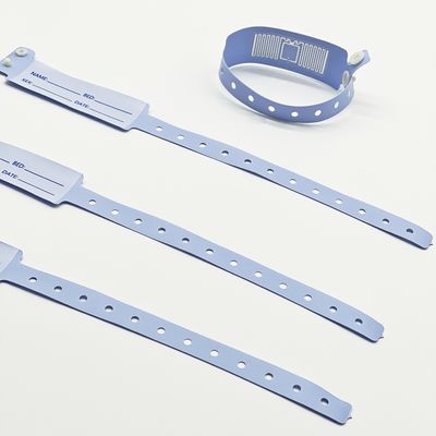 Braccialetto morbido per neonati con chip RFID NFC e logo personalizzato in materiale PVC blu
