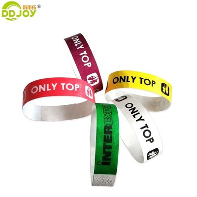 250*25mm e 250*19mm Tyvek Paper Wristband con requisiti di stampa personalizzati