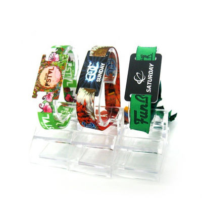 Braccialetti RFID in tessuto satinato con logo personalizzato Ideali per ospiti/VIP/venditori/media/materiali/artisti