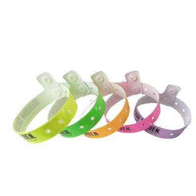 Identificazione Plastico Vinyl Braccialetti Custom Lock Neon colore per eventi Feste