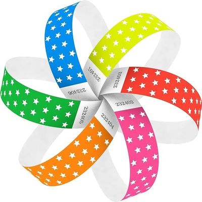 Braccialetti Tyvek semplici in arancione 100 pcs per Event Party Supplies Logo OEM personalizzato