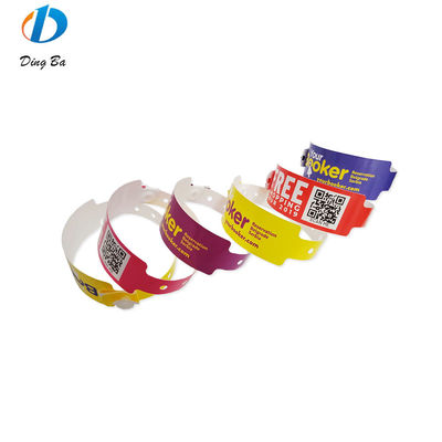 Main Stone Plastic Bracelet di carta sintetica in viola per eventi personalizzati Festival