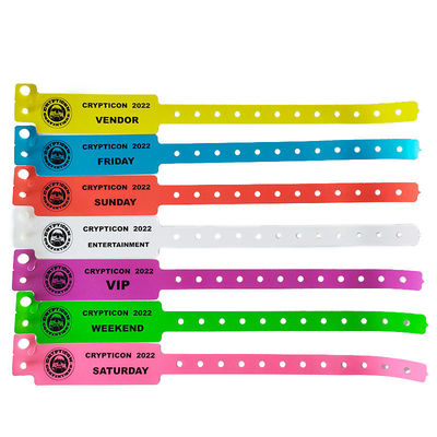ISO9001 Certificato Custom CMYK Digital Printing Waterproof Plastic Wristband per Hotel