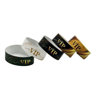 Braccialetto stampato con logo personalizzato Carta impermeabile Braccialetti Tyvek per forniture di eventi in verde