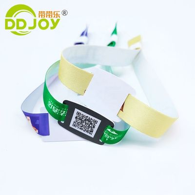 Braccialetti di tessuto RFID giallo personalizzati per eventi di festival confortevoli