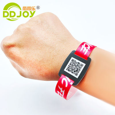 Braccialetti di tessuto RFID giallo personalizzati per eventi di festival confortevoli