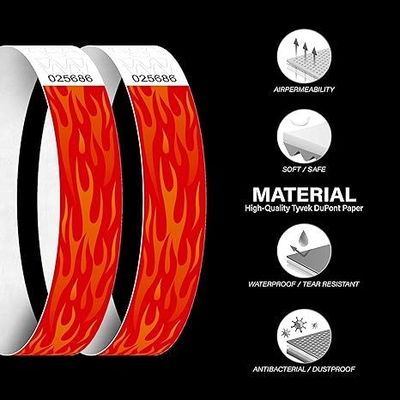 Braccialetti Tyvek impermeabili per eventi in materiale verde resistente alle lacrime