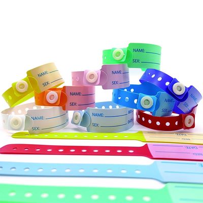 Amusement Occasione Pvc/Vinyl ID Bracelet 100pcs Disposable Custom Medical Wristband
