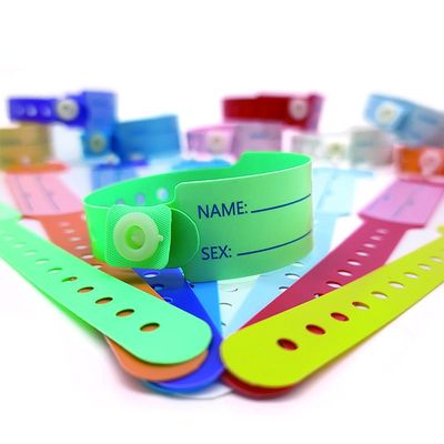 Amusement Occasione Pvc/Vinyl ID Bracelet 100pcs Disposable Custom Medical Wristband