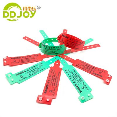 Braccialetto di identificazione in PVC personalizzato per parco per bambini e eventi di beneficenza in rosso