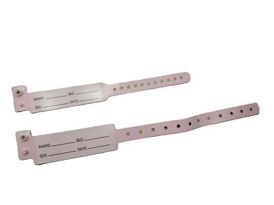Pazienti ospedalieri Pvc Medical ID Bracelet Bracelet con 250*25mm e 170*18mm Dimensioni