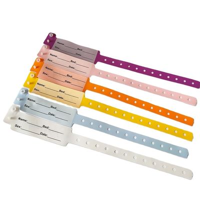 Banda di PVC morbido giallo per l'identificazione del paziente ospedaliero Logo personalizzabile e impermeabile di DDJOY