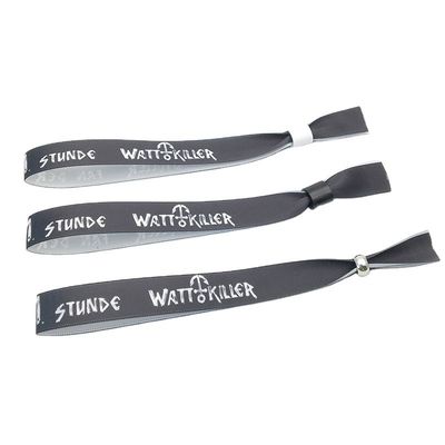 Event personalizzato Festival Party Braccialetti Satin Stoffa sicura e elegante con logo personalizzato
