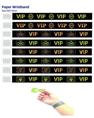 Acqua resistente Tyvek Custom Wrist Band Ready Stock per il Festival VIP Tutti gli utenti finali target