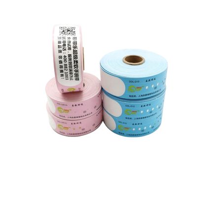 205*25mm Disposable Waterproof Qr Code Custom Printing Paper Evento Braccialetto termico