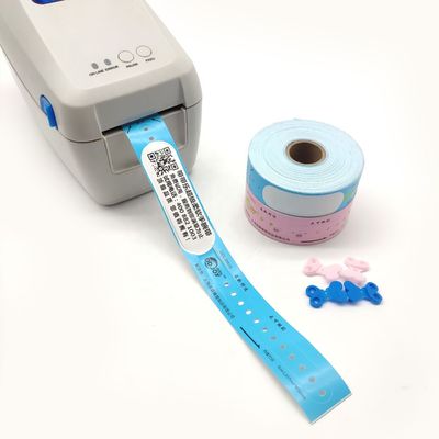205*25mm Disposable Waterproof Qr Code Custom Printing Paper Evento Braccialetto termico