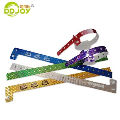 Braccialetto personalizzabile in forma di L in materiale olografico per eventi 250*25mm in arancione