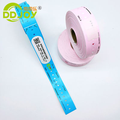 205*25mm Bambino personalizzato Barcode Roll Braccialetto per l'identificazione del paziente ospedaliero