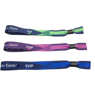 Braccialetti di tessuto satinato a chip RFID personalizzati in giallo per la gestione di feste ed eventi
