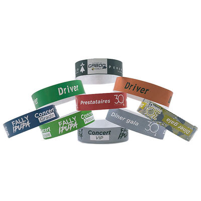 Braccialetti Tyvek a colori solidi per eventi Festival personalizzabili e impermeabili