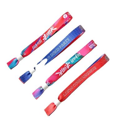 Braccialetti di tessuto satinato a chip RFID personalizzati in giallo per la gestione di feste ed eventi