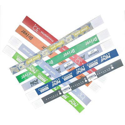 Braccialetti Tyvek a colori solidi per eventi Festival personalizzabili e impermeabili