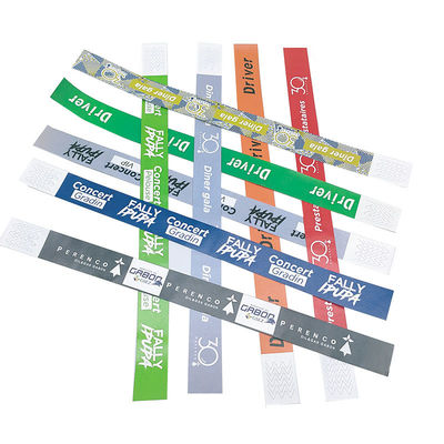 Braccialetti Tyvek a colori solidi per eventi Festival personalizzabili e impermeabili