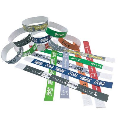 Braccialetti Tyvek a colori solidi per eventi Festival personalizzabili e impermeabili