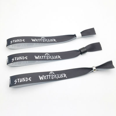 Stampa del logo personalizzato su braccialetti RFID in tessuto satinato per l'accesso alle feste e agli eventi
