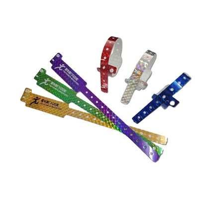 Braccialetto olografico personalizzato blu per festival e concerti 250*25mm/250*16mm