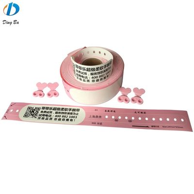 OEM Customized Pink Waterproof Thermal Print Wristband per l'identificazione del paziente