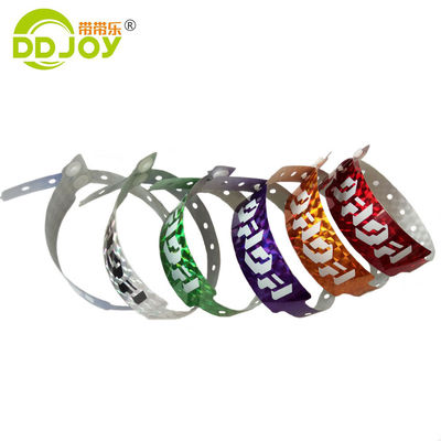 Glitter ID braccialetto stampato con logo personalizzato braccialetti ologrammi per biglietti per il festival