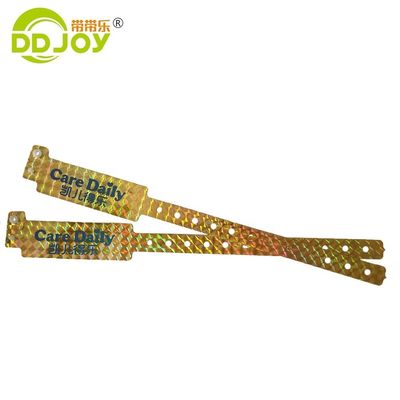 Glitter ID braccialetto stampato con logo personalizzato braccialetti ologrammi per biglietti per il festival