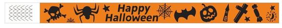 DDJOY 100pcs Happy Halloween Braccialetti di carta impermeabili Tyvek Braccialetti per Parchi