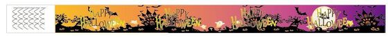 DDJOY 100pcs Happy Halloween Braccialetti di carta impermeabili Tyvek Braccialetti per Parchi