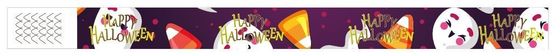 DDJOY 100pcs Happy Halloween Braccialetti di carta impermeabili Tyvek Braccialetti per Parchi
