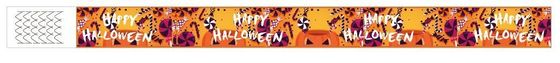 DDJOY 100pcs Happy Halloween Braccialetti di carta impermeabili Tyvek Braccialetti per Parchi