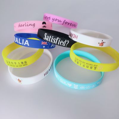170*12*2mm Larghezza di banda Brillante in scuro Braccialetto di silicio personalizzato per eventi Festival