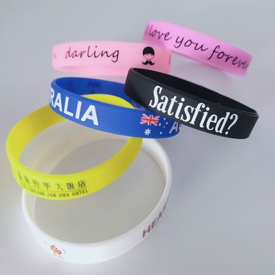 170*12*2mm Larghezza di banda Brillante in scuro Braccialetto di silicio personalizzato per eventi Festival