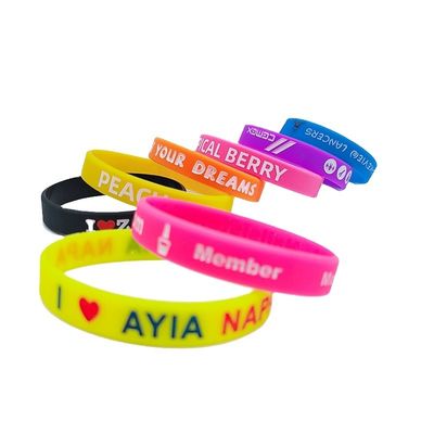 Tecnica in rilievo Braccialetti in gomma di polso in silicone multicolore per lo stile nautico