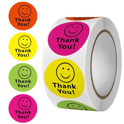 1 pollice 25mm adesivo personalizzato Cute Rainbow Grazie adesivo per la decorazione del regalo