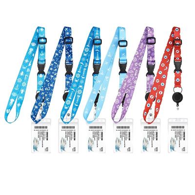 Portachiavi in poliestere con lacci di seta a 6 colori stampa a schermo rotonda lacci di nylon con logo
