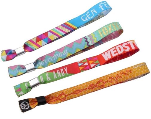 350*15mm Logo personalizzato Regali promozionali Braccialetti in poliestere tessuti per il festival di eventi