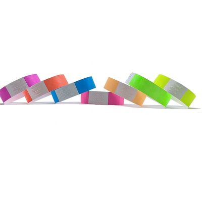 250*25mm/250*19mm Logo stampato su misura Braccialetti in carta eco in multicolore per il festival