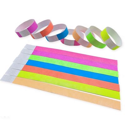 250*25mm/250*19mm Logo stampato su misura Braccialetti in carta eco in multicolore per il festival
