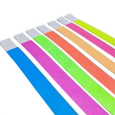 250*25mm/250*19mm Logo stampato su misura Braccialetti in carta eco in multicolore per il festival